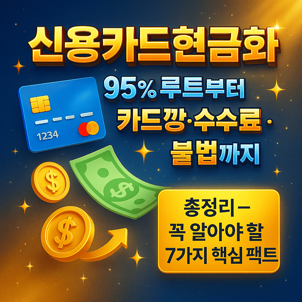 신용카드현금화 95 루트부터 카드깡 수수료·불법까지, 진짜 이야기